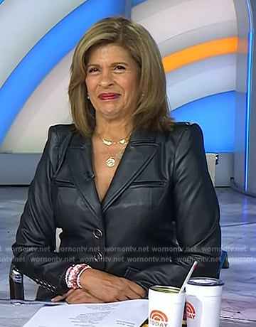 Hoda's black leather blazer on Today