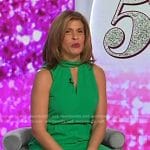 Hoda’s green keyhole jumpsuit and sandals on Today