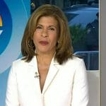 Hoda’s white single button blazer and pants on Today