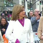 Hoda’s white double breasted coat on Today