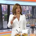 Hoda’s white pinstripe blazer and pants on Today