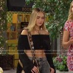 Holly's black cropped knit top and baggy jeans on Days of our Lives
