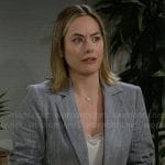 Hope’s grey suit on The Bold and the Beautiful