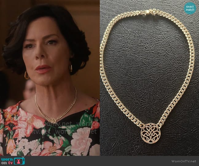 Mark Lash for The Hope Knot 14kt Gold Necklace with Centre Hope Knot Pendant worn by Margaret Wright (Marcia Gay Harden) on So Help Me Todd