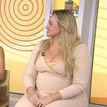 Iskra Lawrence’s beige wrap dress on Today