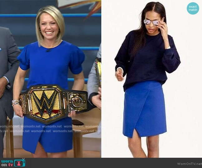 J. Crew Crossover A-Line Wrap Mini Skirt worn by Dylan Dreyer on Today