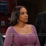 Jada’s pink ribbed scoop neck top on Days of our Lives