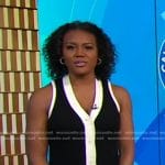 Janai’s black contrast trim knit dress on Good Morning America