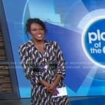 Janai’s geometric print shirtdress on Good Morning America