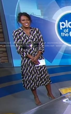 Janai's geometric print shirtdress on Good Morning America