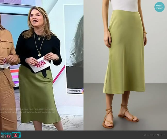 Jason Wu Satin Slip Skirt worn by Jenna Bush Hager on Today