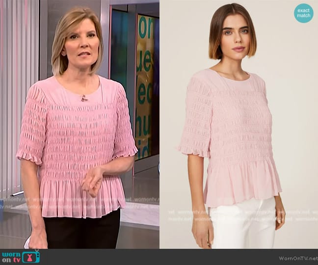 Jason Wu Smocked Chiffon Top worn by Kate Snow on NBC News Daily