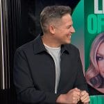 Jason’s gray zip front jacket on E! News