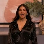 Jenna Dewan’s black embellished blouse on The Drew Barrymore Show