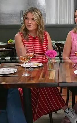 Jenna's red striped top and skirt on Today