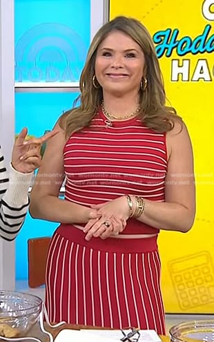 Jenna's red striped top and skirt on Today