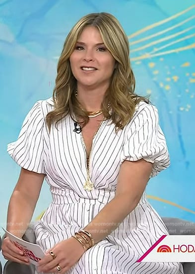 Jenna's white striped twist front dress on Today