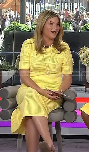 Jenna’s yellow short sleeve knit dress on Today