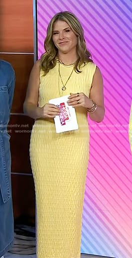 Jenna's yellow textured smocked dress on Today