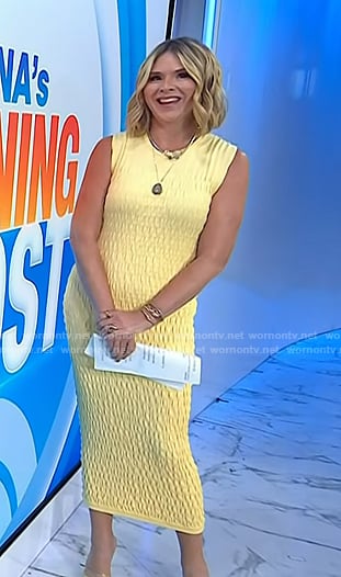 Jenna's yellow textured smocked dress on Today
