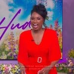 Jennifer’s red belted jumpsuit on The Jennifer Hudson Show