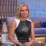 Jennifer's black and white sleeveless leather top on Good Morning America