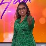 Jennifer’s green tiger stripe dress on The Jennifer Hudson Show