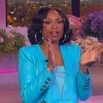 Jennifer’s blue leather blazer on The Jennifer Hudson Show