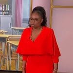 Jennifer’s orange cape dress on The Jennifer Hudson Show