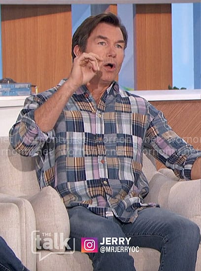 Jerry's patchwork plaid shirt on The Talk