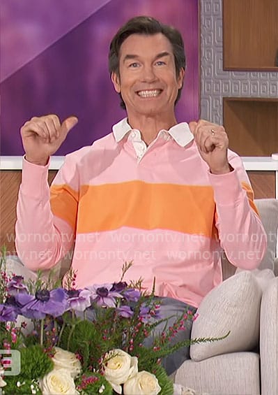 Jerry's orange and pink stripe shirt on The Talk