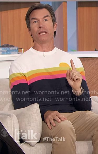 Jerry's striped sunset sweater on The Talk