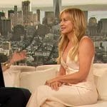 Jessica Capshaw’s beige vest and pants on The Drew Barrymore Show