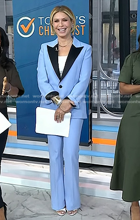 Jill's blue contrast collar blazer and pants on Today