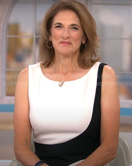 Jill Schlesinger's colorblock sheath dress on CBS Mornings