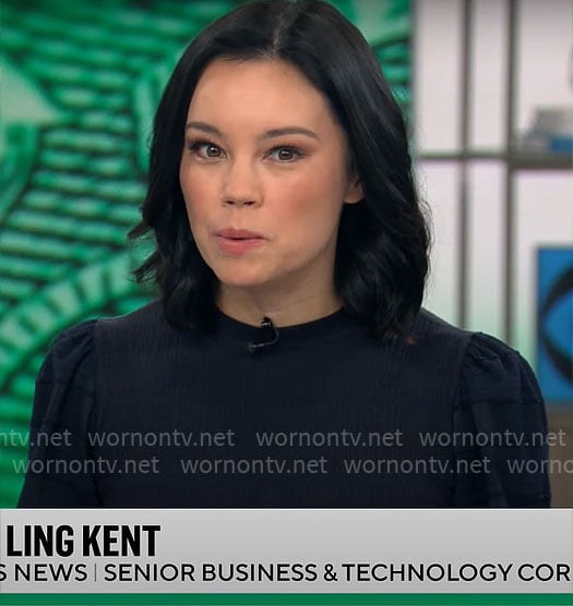 Jo Ling Ken's sweater with stripe sleeves on CBS Mornings