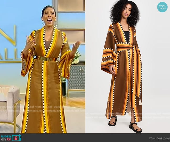 WornOnTV: Tamron’s brown printed robe on Tamron Hall Show | Tamron Hall ...