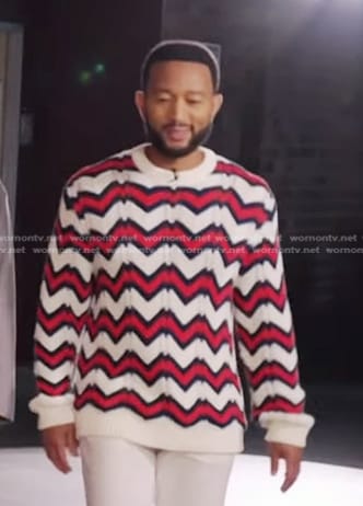 John Legend’s chevron stripe sweater on The Voice