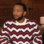 John Legend’s chevron stripe sweater on E! News