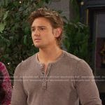 Johnny's brown waffle henley shirt on Days of our Lives
