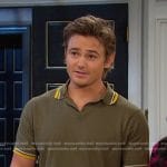 Johnny's green striped collar polo shirt on Days of our Lives