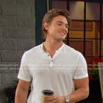 Johnny’s white henley tee on Days of our Lives