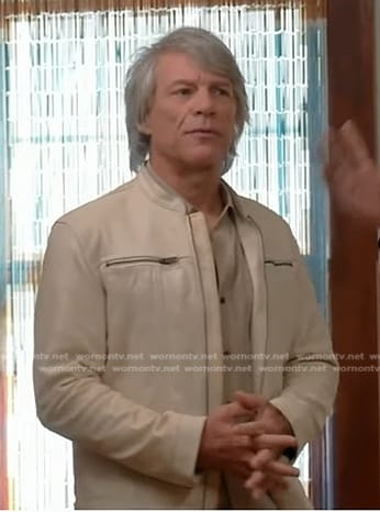 Jon Bon Jovi’s ivory leather jacket on Good Morning America