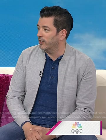 Jonathan's gray zip bomber jacket on Today