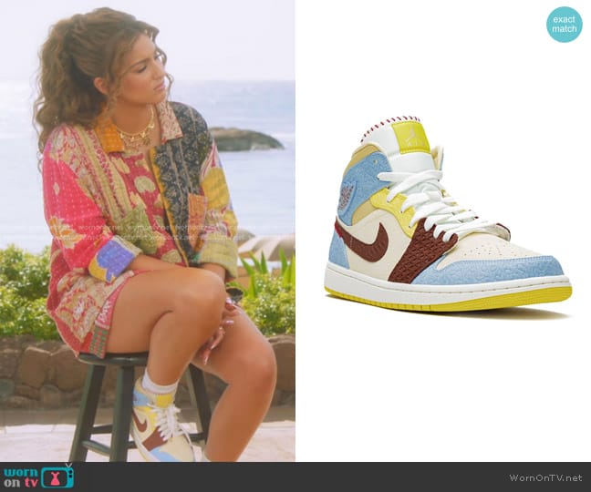 Jordan x Maison Chateau Rouge Air Jordan 1 Mid SE Fearless Sneakers worn by Tori Kelly on American Idol