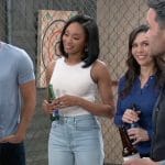 Jordan's white top and jeans on General Hospital