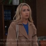 Josslyn’s short trench coat on General Hospital