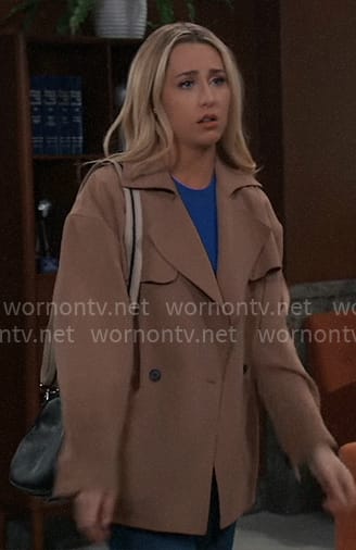 Josslyn's short trench coat on General Hospital