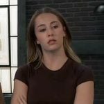 Josslyn’s brown tee on General Hospital