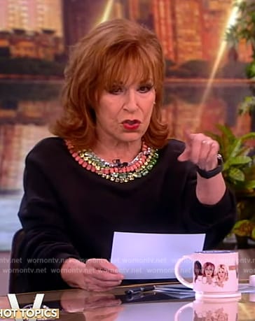 WornOnTV: Joy’s black rhinestone embellished sweater on The View | Joy ...